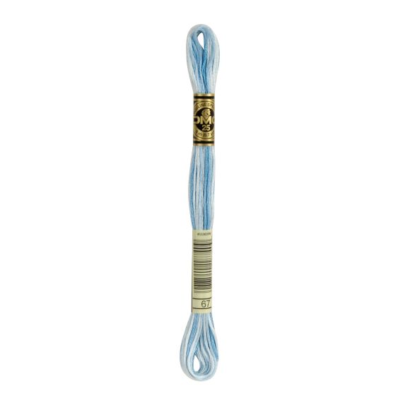 DMC Fil à broder "Mouliné Spécial®" écheveau de 8 m - à 6 brins (67/multicolore bleu)