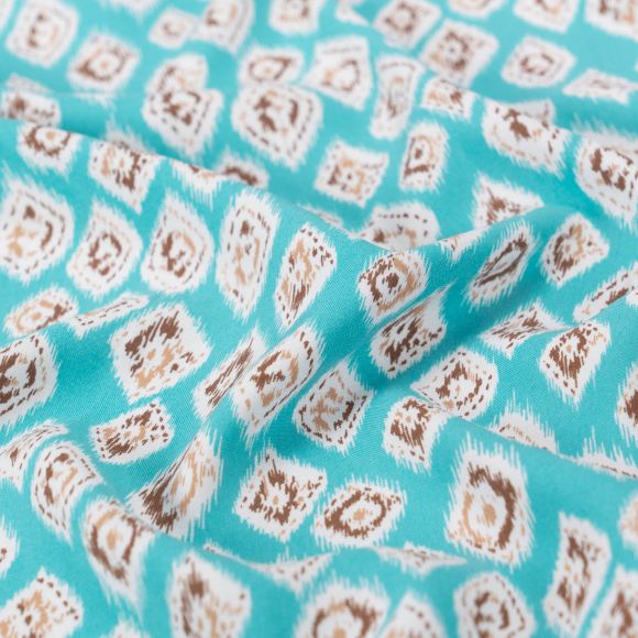 Viscose "Souk Breeze" (turquoise-offwhite/brun)
