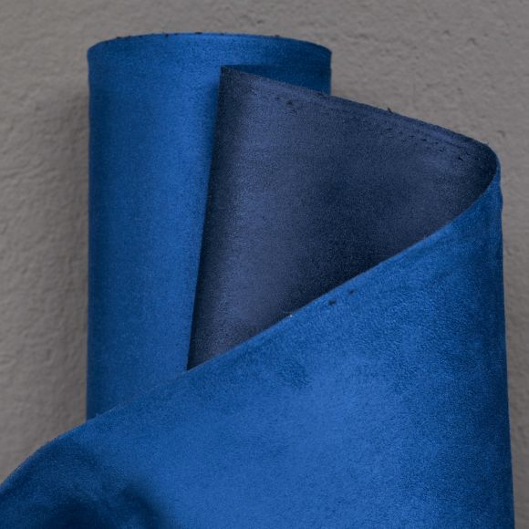 Tissu d'ameublement/décoration "Suédine double-face" (bleu foncé/bleu roi)