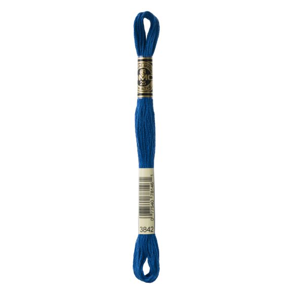 DMC Fil à broder "Mouliné Spécial®" écheveau de 8 m - à 6 brins (3842/bleu)