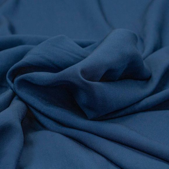 Popeline de viscose "Uni" (bleu foncé)