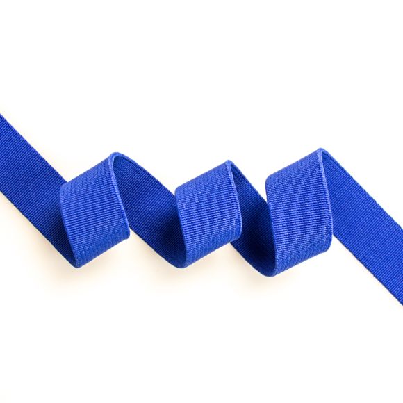 Ruban élastique "uni" 20 mm - au mètre (bleu)
