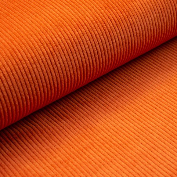 Velours à grosses côtes coton "washed" (orange foncé)