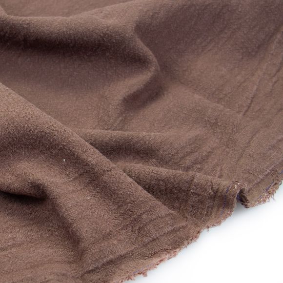 75 cm reste // Tissu en lin - stone washed "Piedra" (brun)