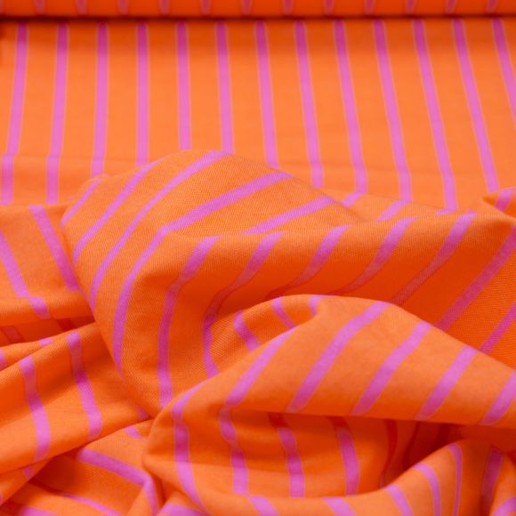 Jersey de viscose Ecovero "Rayures" (orange-rose)