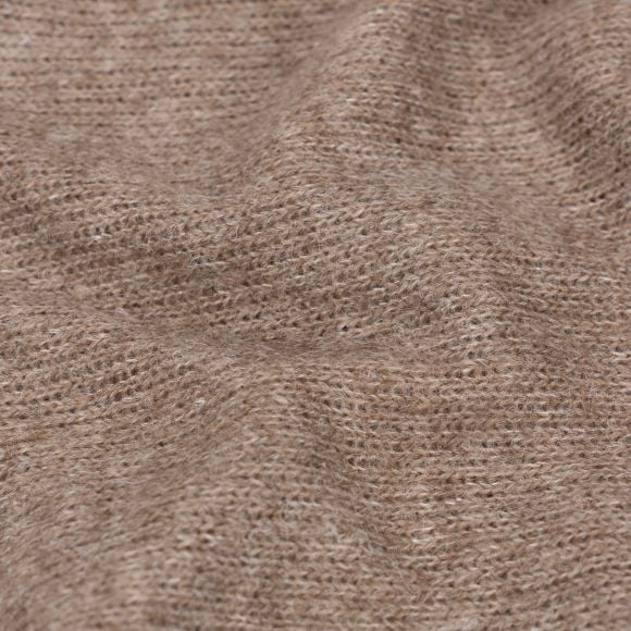 Strickstoff - garngefärbt "Cozy Melange" (taupe/ecru)