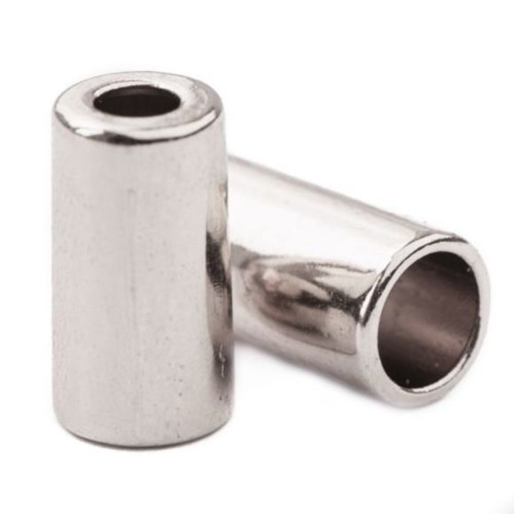 Kordelende "2way Zylinder" - Ø 4/6 mm (silber)