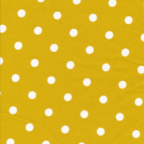 AU Maison Wachstuch "Dots Big-Mustard" (senfgelb-offwhite)