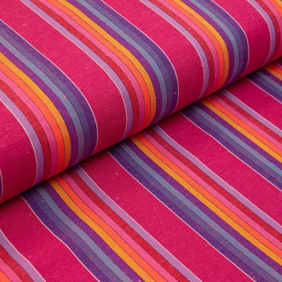 Tissu de décoration Jacquard "Ethno/Rayas" (pink-violet/fluo)