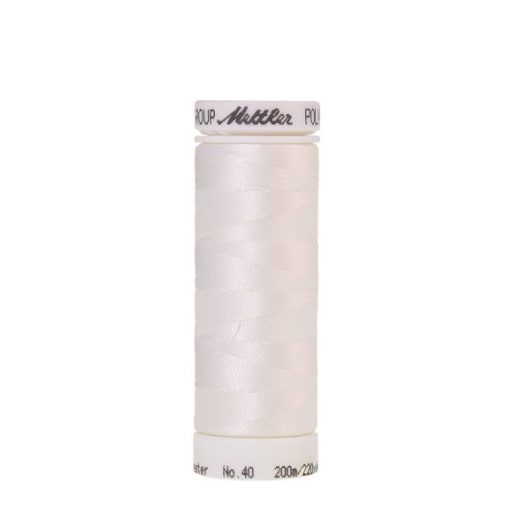 Mettler Fil à broder et quilter brillant "Poly Sheen" - bobine de 200 m (0010/silky white)