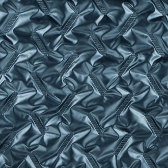 Tissu matelassé - ouatiné "Diagonal Metallic Zigzag" (pétrole)