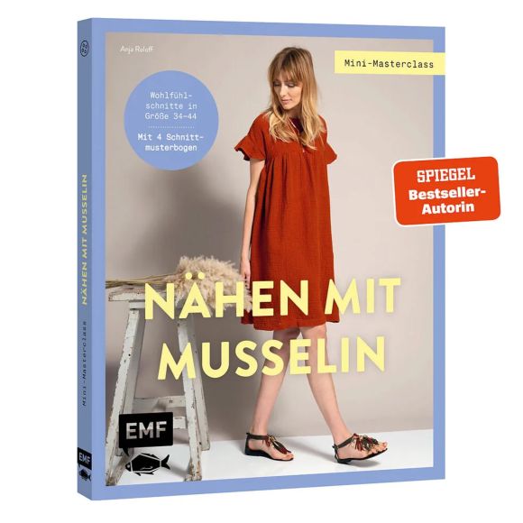 Livre - "Mini-Masterclass - Nähen mit Musselin" de Anja Roloff (en allemand)