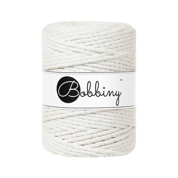 Fil macramé en coton recyclé "Rope Ø 5 mm - off white" (blanc cassé) de Bobbiny