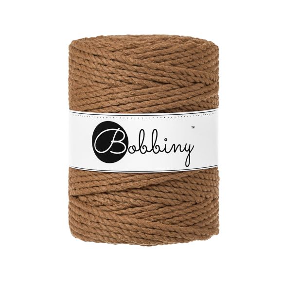 Recycling Makramee-Garn Baumwolle "Rope Ø 5 mm - caramel" (braun) von Bobbiny