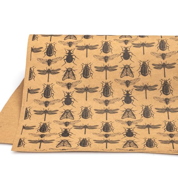 SnapPap "Bugs/Käfer" - Bogen à 50 x 75 cm (hellbraun/schwarz)