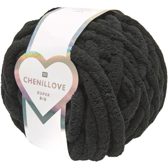 Chenille-Wolle XXL - Rico Creative Chenillove Super Big (schwarz)