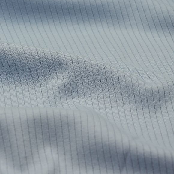 Jersey côtelé en coton - uni "Suzanne" (bleu gris)