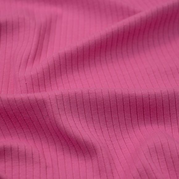 Jersey côtelé en coton - uni "Suzanne" (pink)