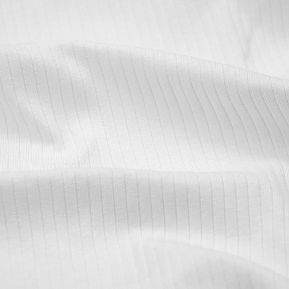 Jersey côtelé en coton - uni "Suzanne" (blanc)