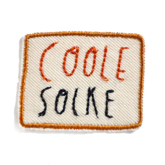 Patch/Aufnäher "coole Socke" (beige-orange) von halfbird