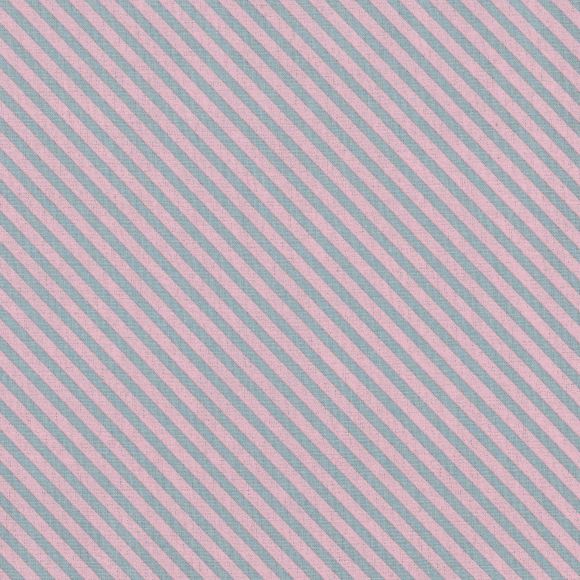 AU Maison - Coton "Diagonal Stripe-Pink" (rose-bleu gris)