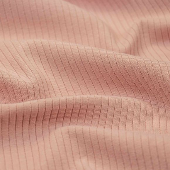 Jersey côtelé en coton - uni "Suzanne" (rose pâle)