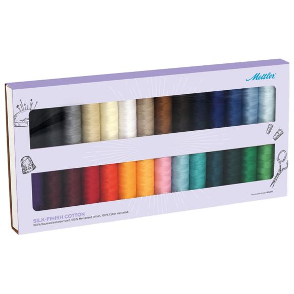 Set de fils à coudre - Silk Finish Cotton 50 "lot de 28 de Mettler