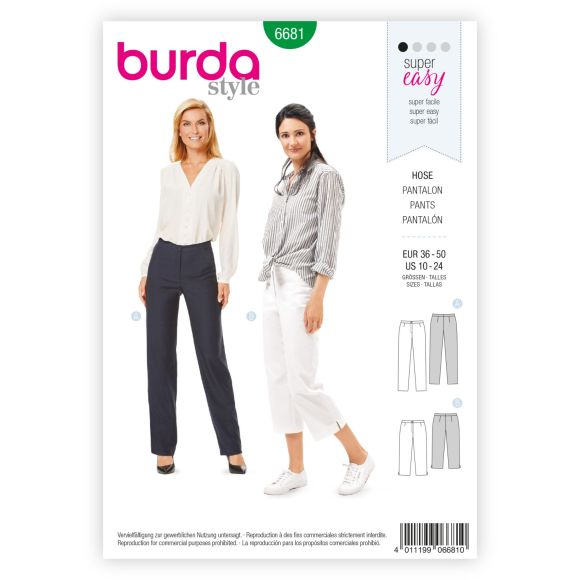 Patron - Pantalon pour femmes "6681" (36-50)  de burda easy
