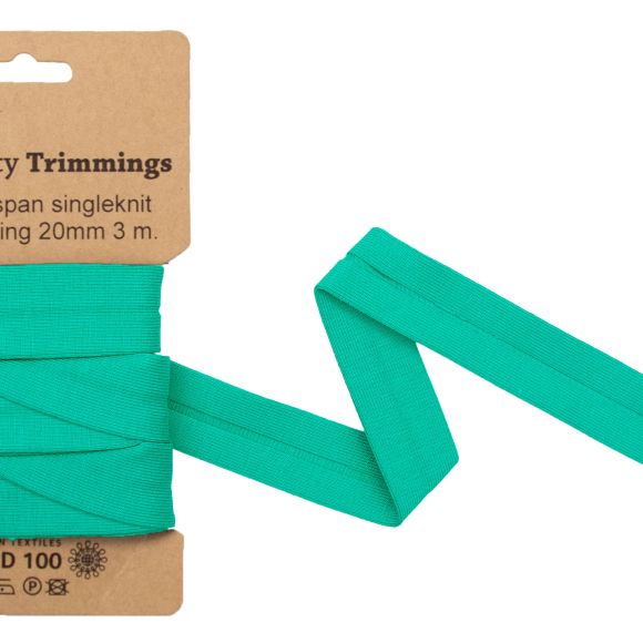 Jersey Schrägband - elastisch "Leo & Lucie" 20 mm, Stück à 3 m (smaragdgrün)