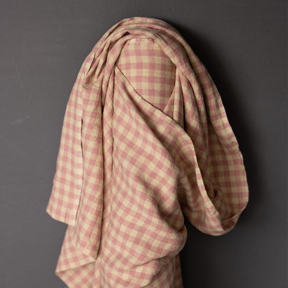 Tissu en lin - fils teintés "Nougat-vichy/carreaux" (beige clair/rose) de Merchant & Mills