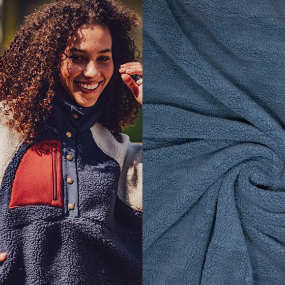 Teddyplüsch "uni - Elan Fibre Mood" (denimblau)