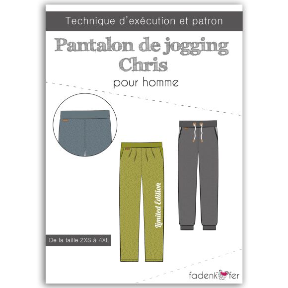 Patron - Pantalon de survêtement pour hommes "Chris"  (2XS-4XL) de fadenkäfer