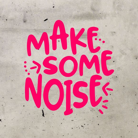 Motif film de découpe à repasser "Make some noise" (pink fluo) de KREANDO