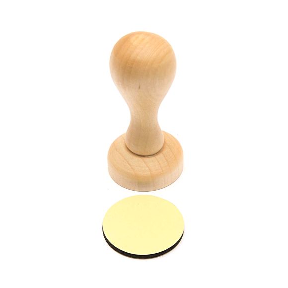 Poignée en bois pour tampons - rond 4 cm (nature) de RICO DESIGN