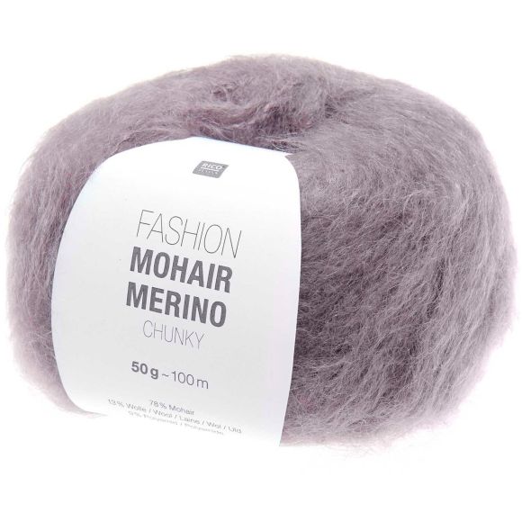 Laine mohair - Rico Fashion Mohair Merino chunky (mûre)