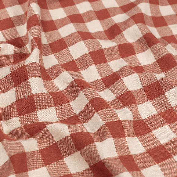 Baumwolle "Pure - Maxi Karo/Vichy" (natur-terracotta)