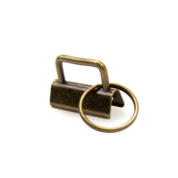 Rohling - Schlüsselband Klemme mit Schlüsselring 30 mm (messing antik)