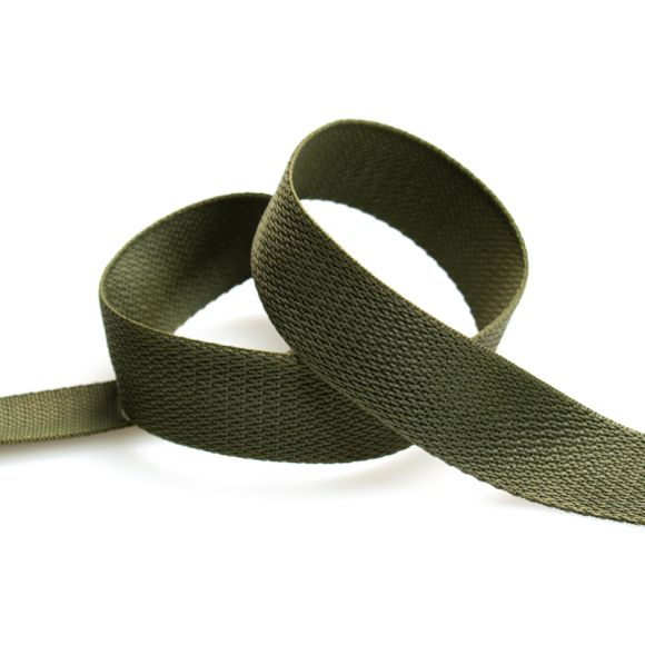 Ganse "uni" 20/30 mm - pièce à 1 m (olive)