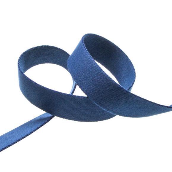 Sangle viscose - qualité douce "Uni" 30/40 mm - au mètre (bleu jean)