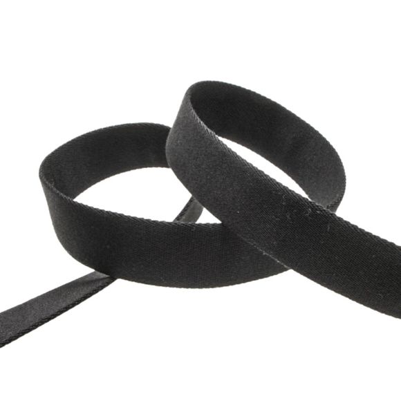 Gurtband Viskose - weiche Qualität "Uni" 20/30/40/50 mm - am Meter (schwarz)
