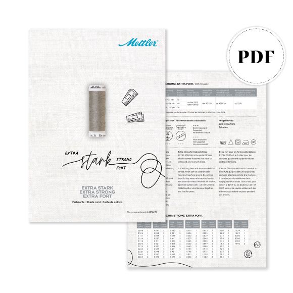 PDF Farbkarte - Nähgarn "EXTRA STARK" von Mettler (Freebook)