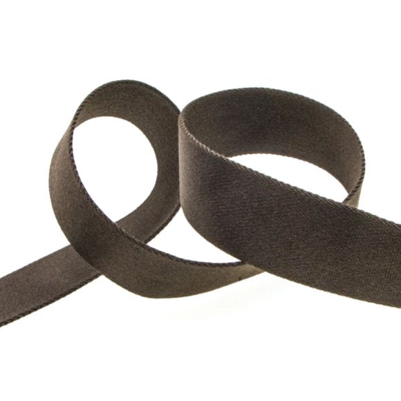 Gurtband Viskose - weiche Qualität "Uni" 30/40 mm - am Meter (dunkelbraun)