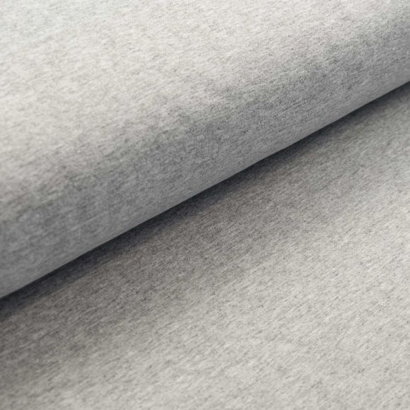Sweat de coton - uni "Recyclé" (gris clair chiné)