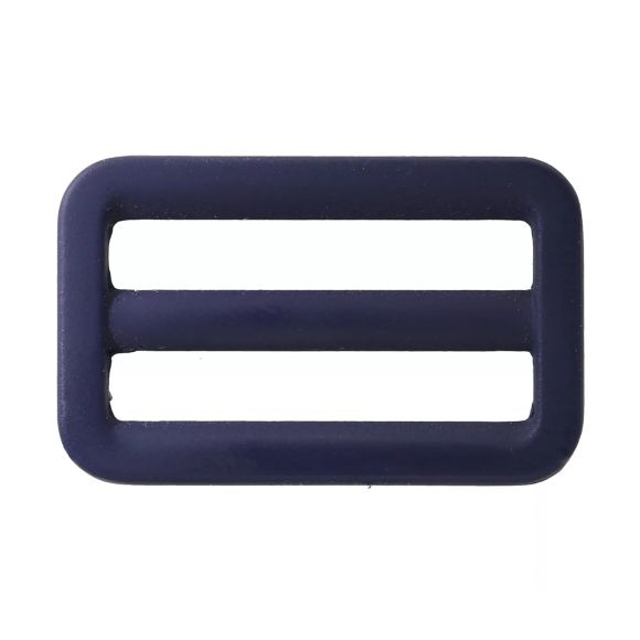 Boucle de réglage/boucle coulissante en métal - revêtement mat “Fashion” 25 mm (bleu foncé)