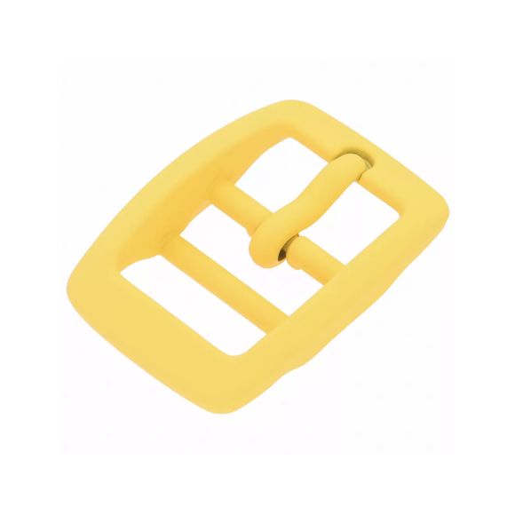 Boucle de ceinture en métal - revêtement mat “Fashion double barre” 20 mm (jaune)