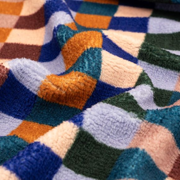 Fausse fourrure "Teddy - carreaux" (multicolore)