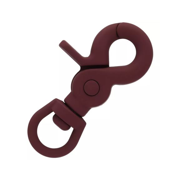 Mousqueton pivotant à clip en métal - revêtement mat "Fashion" 60 mm (rouge vin)
