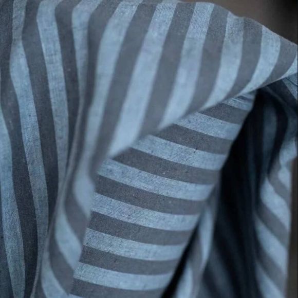 Baumwolle/Leinen - garngefärbt "Tully Stripe/Streifen" (blau) von MERCHANT & MILLS