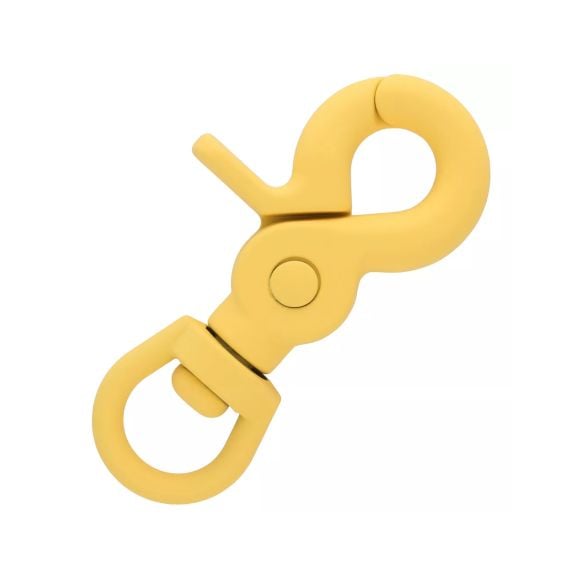 Mousqueton pivotant à clip en métal - revêtement mat "Fashion" 60 mm (jaune)