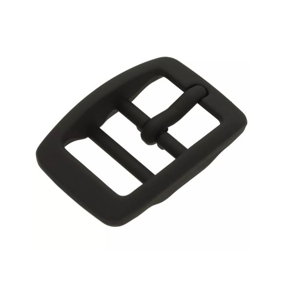 Boucle de ceinture en métal - revêtement mat “Fashion double barre” 20 mm (noir)